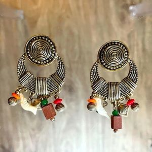 Eclectic Gold Beaded Earrings